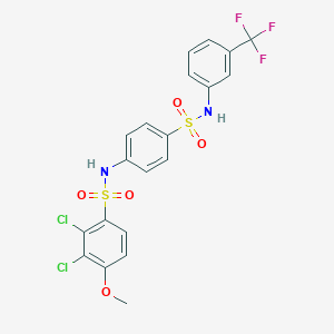 2,3-dichloro-4-methoxy-N-(4-{[3-(trifluoromethyl)anilino]sulfonyl}phenyl)benzenesulfonamide