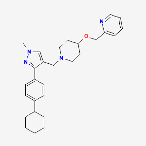 molecular formula C28H36N4O B4257050 2-{[(1-{[3-(4-cyclohexylphenyl)-1-methyl-1H-pyrazol-4-yl]methyl}-4-piperidinyl)oxy]methyl}pyridine 