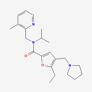 molecular formula C22H31N3O2 B4257056 5-ethyl-N-isopropyl-N-[(3-methylpyridin-2-yl)methyl]-4-(pyrrolidin-1-ylmethyl)-2-furamide 