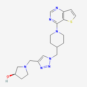 (3R)-1-({1-[(1-thieno[3,2-d]pyrimidin-4-yl-4-piperidinyl)methyl]-1H-1,2,3-triazol-4-yl}methyl)-3-pyrrolidinol bis(trifluoroacetate) (salt)