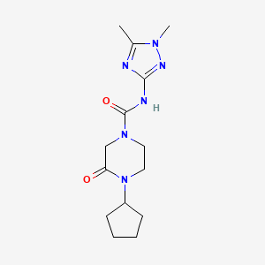 4-cyclopentyl-N-(1,5-dimethyl-1H-1,2,4-triazol-3-yl)-3-oxo-1-piperazinecarboxamide trifluoroacetate