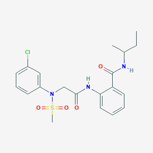 molecular formula C20H24ClN3O4S B425708 N-(sec-butyl)-2-({[3-chloro(methylsulfonyl)anilino]acetyl}amino)benzamide 