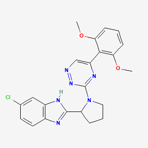 molecular formula C22H21ClN6O2 B4257082 6-chloro-2-{1-[5-(2,6-dimethoxyphenyl)-1,2,4-triazin-3-yl]-2-pyrrolidinyl}-1H-benzimidazole 