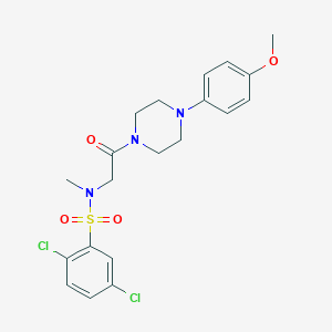 molecular formula C20H23Cl2N3O4S B425710 2,5-dichloro-N-{2-[4-(4-methoxyphenyl)piperazin-1-yl]-2-oxoethyl}-N-methylbenzenesulfonamide 