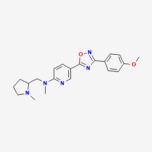 molecular formula C21H25N5O2 B4257100 5-[3-(4-methoxyphenyl)-1,2,4-oxadiazol-5-yl]-N-methyl-N-[(1-methyl-2-pyrrolidinyl)methyl]-2-pyridinamine 