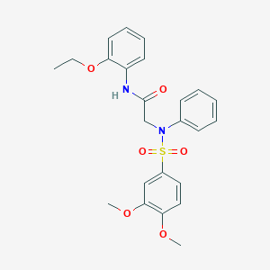 molecular formula C24H26N2O6S B425711 2-{[(3,4-dimethoxyphenyl)sulfonyl]anilino}-N-(2-ethoxyphenyl)acetamide 