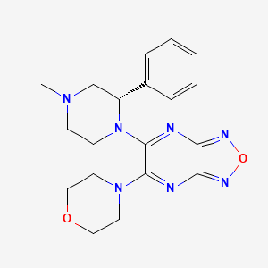 molecular formula C19H23N7O2 B4257119 5-[(2S)-4-methyl-2-phenyl-1-piperazinyl]-6-(4-morpholinyl)[1,2,5]oxadiazolo[3,4-b]pyrazine 