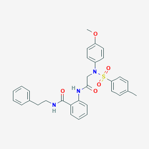 molecular formula C31H31N3O5S B425712 2-[({4-methoxy[(4-methylphenyl)sulfonyl]anilino}acetyl)amino]-N-(2-phenylethyl)benzamide 