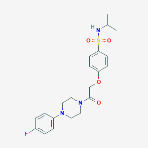 molecular formula C21H26FN3O4S B425713 4-{2-[4-(4-fluorophenyl)piperazin-1-yl]-2-oxoethoxy}-N-(propan-2-yl)benzenesulfonamide 