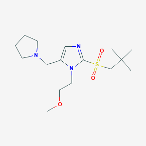 molecular formula C16H29N3O3S B4257152 2-[(2,2-dimethylpropyl)sulfonyl]-1-(2-methoxyethyl)-5-(1-pyrrolidinylmethyl)-1H-imidazole 