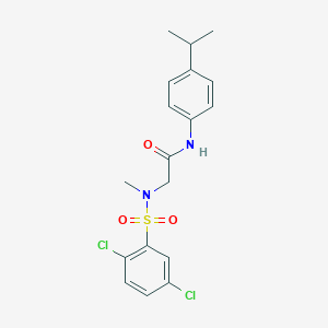 molecular formula C18H20Cl2N2O3S B425716 2-[[(2,5-dichlorophenyl)sulfonyl](methyl)amino]-N-(4-isopropylphenyl)acetamide 