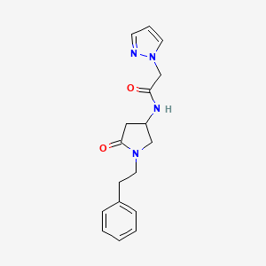 molecular formula C17H20N4O2 B4257162 N-[5-oxo-1-(2-phenylethyl)-3-pyrrolidinyl]-2-(1H-pyrazol-1-yl)acetamide 
