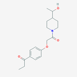 molecular formula C18H25NO4 B4257169 1-(4-{2-[4-(1-hydroxyethyl)piperidin-1-yl]-2-oxoethoxy}phenyl)propan-1-one 