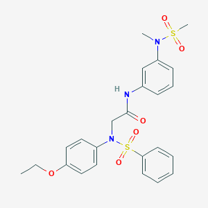 molecular formula C24H27N3O6S2 B425717 2-[4-ethoxy(phenylsulfonyl)anilino]-N-{3-[methyl(methylsulfonyl)amino]phenyl}acetamide 