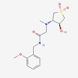 molecular formula C15H22N2O5S B4257172 2-[[(3S*,4S*)-4-hydroxy-1,1-dioxidotetrahydro-3-thienyl](methyl)amino]-N-(2-methoxybenzyl)acetamide 
