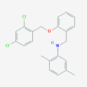 molecular formula C22H21Cl2NO B425718 N-{2-[(2,4-dichlorobenzyl)oxy]benzyl}-2,5-dimethylaniline 