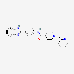 molecular formula C25H25N5O B4257180 N-[4-(1H-benzimidazol-2-yl)phenyl]-1-(2-pyridinylmethyl)-4-piperidinecarboxamide 