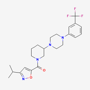 molecular formula C23H29F3N4O2 B4257183 1-{1-[(3-isopropyl-5-isoxazolyl)carbonyl]-3-piperidinyl}-4-[3-(trifluoromethyl)phenyl]piperazine 