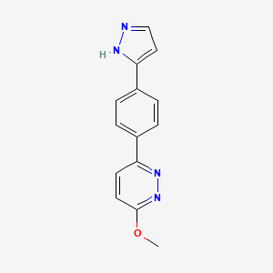 molecular formula C14H12N4O B4257186 3-methoxy-6-[4-(1H-pyrazol-5-yl)phenyl]pyridazine 