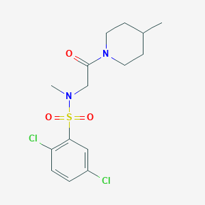 molecular formula C15H20Cl2N2O3S B425719 2,5-dichloro-N-methyl-N-[2-(4-methylpiperidin-1-yl)-2-oxoethyl]benzenesulfonamide 