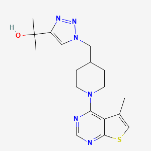 molecular formula C18H24N6OS B4257190 2-(1-{[1-(5-methylthieno[2,3-d]pyrimidin-4-yl)piperidin-4-yl]methyl}-1H-1,2,3-triazol-4-yl)propan-2-ol 