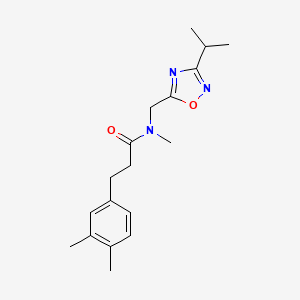molecular formula C18H25N3O2 B4257205 3-(3,4-dimethylphenyl)-N-[(3-isopropyl-1,2,4-oxadiazol-5-yl)methyl]-N-methylpropanamide 