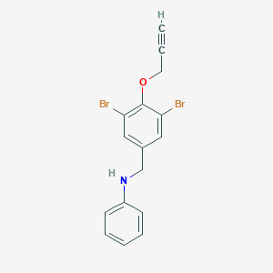 N-[3,5-dibromo-4-(prop-2-yn-1-yloxy)benzyl]aniline