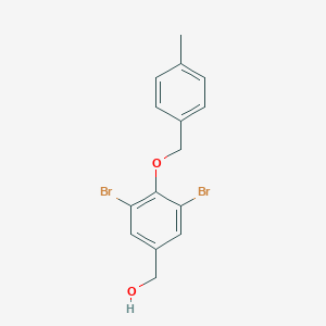 molecular formula C15H14Br2O2 B425726 {3,5-Dibromo-4-[(4-methylbenzyl)oxy]phenyl}methanol 