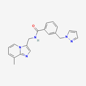 N-[(8-methylimidazo[1,2-a]pyridin-3-yl)methyl]-3-(1H-pyrazol-1-ylmethyl)benzamide