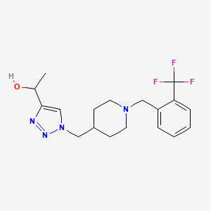 molecular formula C18H23F3N4O B4257270 1-[1-({1-[2-(trifluoromethyl)benzyl]-4-piperidinyl}methyl)-1H-1,2,3-triazol-4-yl]ethanol trifluoroacetate (salt) 