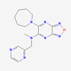 molecular formula C16H20N8O B4257284 6-(1-azepanyl)-N-methyl-N-(2-pyrazinylmethyl)[1,2,5]oxadiazolo[3,4-b]pyrazin-5-amine 
