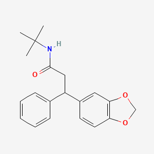molecular formula C20H23NO3 B4257289 3-(1,3-benzodioxol-5-yl)-N-(tert-butyl)-3-phenylpropanamide 