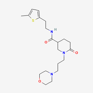 molecular formula C20H31N3O3S B4257294 N-[2-(5-methyl-2-thienyl)ethyl]-1-[3-(4-morpholinyl)propyl]-6-oxo-3-piperidinecarboxamide 