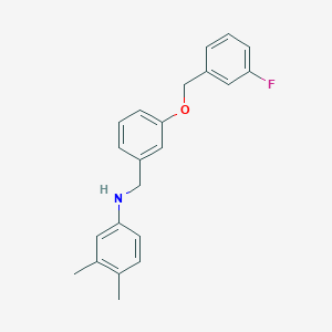 molecular formula C22H22FNO B425731 N-(3,4-dimethylphenyl)-N-{3-[(3-fluorobenzyl)oxy]benzyl}amine 