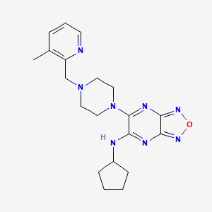 molecular formula C20H26N8O B4257318 N-cyclopentyl-6-{4-[(3-methyl-2-pyridinyl)methyl]-1-piperazinyl}[1,2,5]oxadiazolo[3,4-b]pyrazin-5-amine 