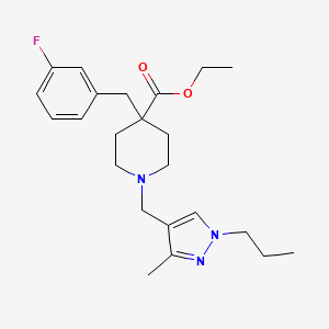 molecular formula C23H32FN3O2 B4257325 ethyl 4-(3-fluorobenzyl)-1-[(3-methyl-1-propyl-1H-pyrazol-4-yl)methyl]-4-piperidinecarboxylate 
