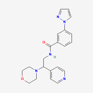 N-(2-morpholin-4-yl-2-pyridin-4-ylethyl)-3-(1H-pyrazol-1-yl)benzamide