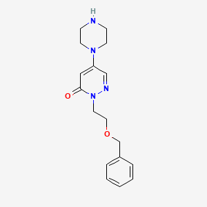 molecular formula C17H22N4O2 B4257362 2-[2-(benzyloxy)ethyl]-5-(1-piperazinyl)-3(2H)-pyridazinone trifluoroacetate 