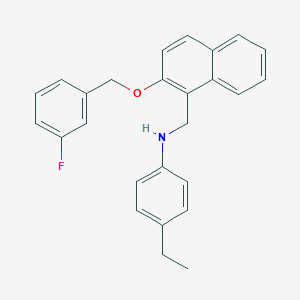 molecular formula C26H24FNO B425738 4-ethyl-N-({2-[(3-fluorobenzyl)oxy]naphthalen-1-yl}methyl)aniline 