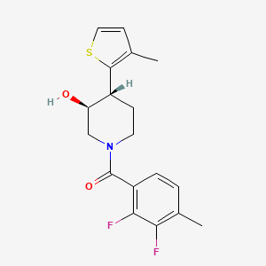 (3S*,4R*)-1-(2,3-difluoro-4-methylbenzoyl)-4-(3-methyl-2-thienyl)piperidin-3-ol