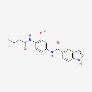 molecular formula C21H23N3O3 B4257385 N-{3-methoxy-4-[(3-methylbutanoyl)amino]phenyl}-1H-indole-5-carboxamide 