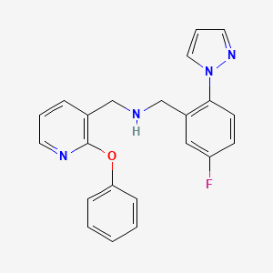 molecular formula C22H19FN4O B4257387 1-[5-fluoro-2-(1H-pyrazol-1-yl)phenyl]-N-[(2-phenoxy-3-pyridinyl)methyl]methanamine 