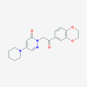 molecular formula C19H21N3O4 B4257393 2-[2-(2,3-dihydro-1,4-benzodioxin-6-yl)-2-oxoethyl]-5-(1-piperidinyl)-3(2H)-pyridazinone 