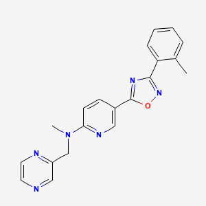 molecular formula C20H18N6O B4257398 N-methyl-5-[3-(2-methylphenyl)-1,2,4-oxadiazol-5-yl]-N-(2-pyrazinylmethyl)-2-pyridinamine 