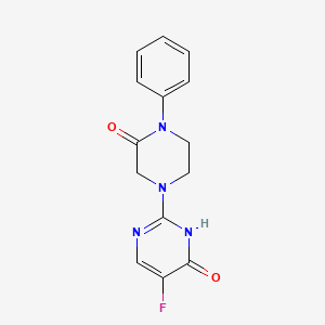 molecular formula C14H13FN4O2 B4257402 4-(5-fluoro-4-hydroxy-2-pyrimidinyl)-1-phenyl-2-piperazinone 