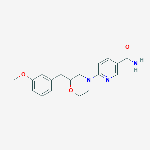 molecular formula C18H21N3O3 B4257410 6-[2-(3-methoxybenzyl)-4-morpholinyl]nicotinamide 