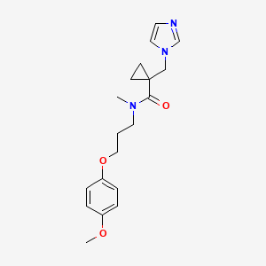 molecular formula C19H25N3O3 B4257415 1-(1H-imidazol-1-ylmethyl)-N-[3-(4-methoxyphenoxy)propyl]-N-methylcyclopropanecarboxamide 