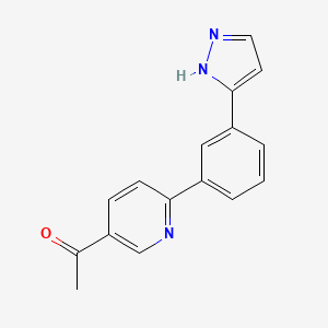 molecular formula C16H13N3O B4257419 1-{6-[3-(1H-pyrazol-3-yl)phenyl]-3-pyridinyl}ethanone 