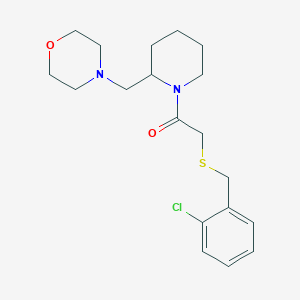 molecular formula C19H27ClN2O2S B4257423 4-[(1-{[(2-chlorobenzyl)thio]acetyl}piperidin-2-yl)methyl]morpholine 