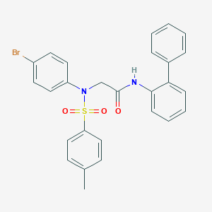 molecular formula C27H23BrN2O3S B425743 N-[1,1'-biphenyl]-2-yl-2-{4-bromo[(4-methylphenyl)sulfonyl]anilino}acetamide 